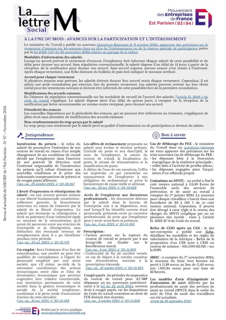 Lettre M Social No 57 - Novembre 2024