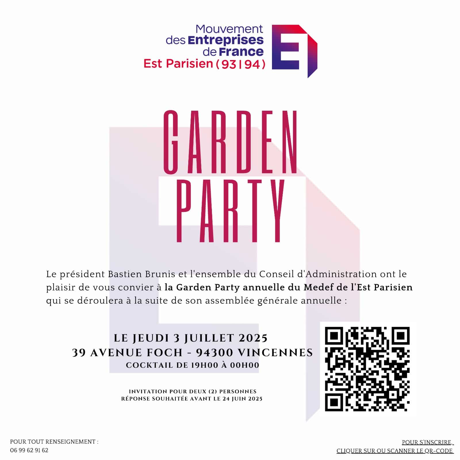 Garden-party du Medef de l'Est Parisien