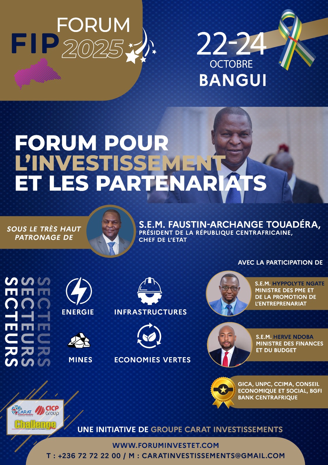Forum sur l’investissement et les partenariats en république centrafricaine